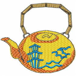 Teapots Embroidery Design 10